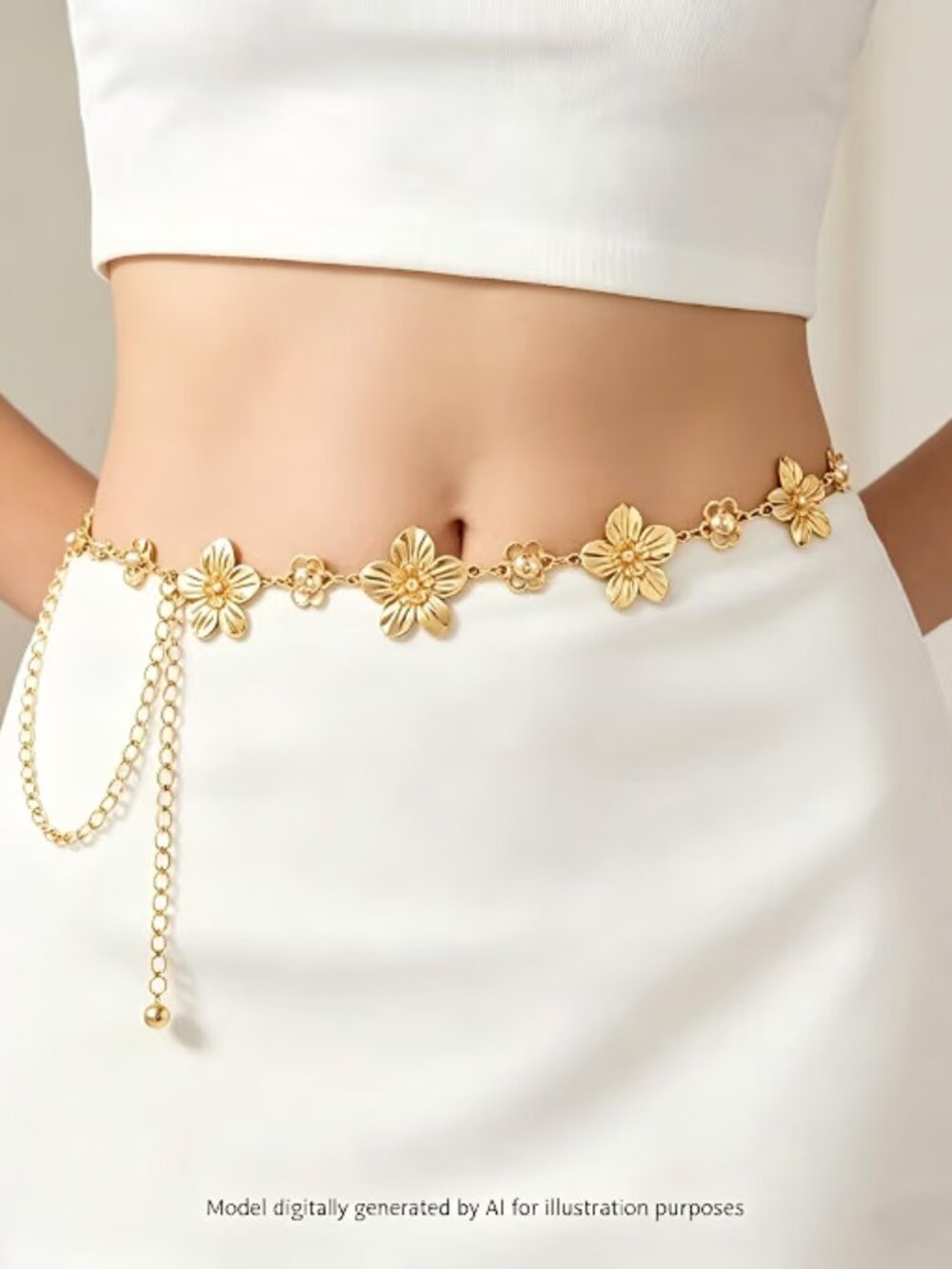 🔥𝗦𝗔𝗟𝗘 - 𝗟𝗜𝗠𝗜𝗧𝗘𝗗 𝗧𝗜𝗠𝗘 | Gold Floral Waist Chain Women Boho Flower